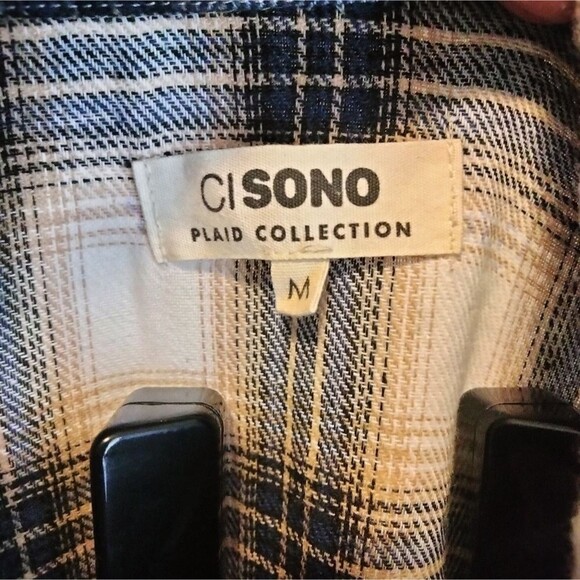 Ci Sono Medium Plaid Tie Waist Flannel Shirt Tunic Dress - Picture 2 of 8